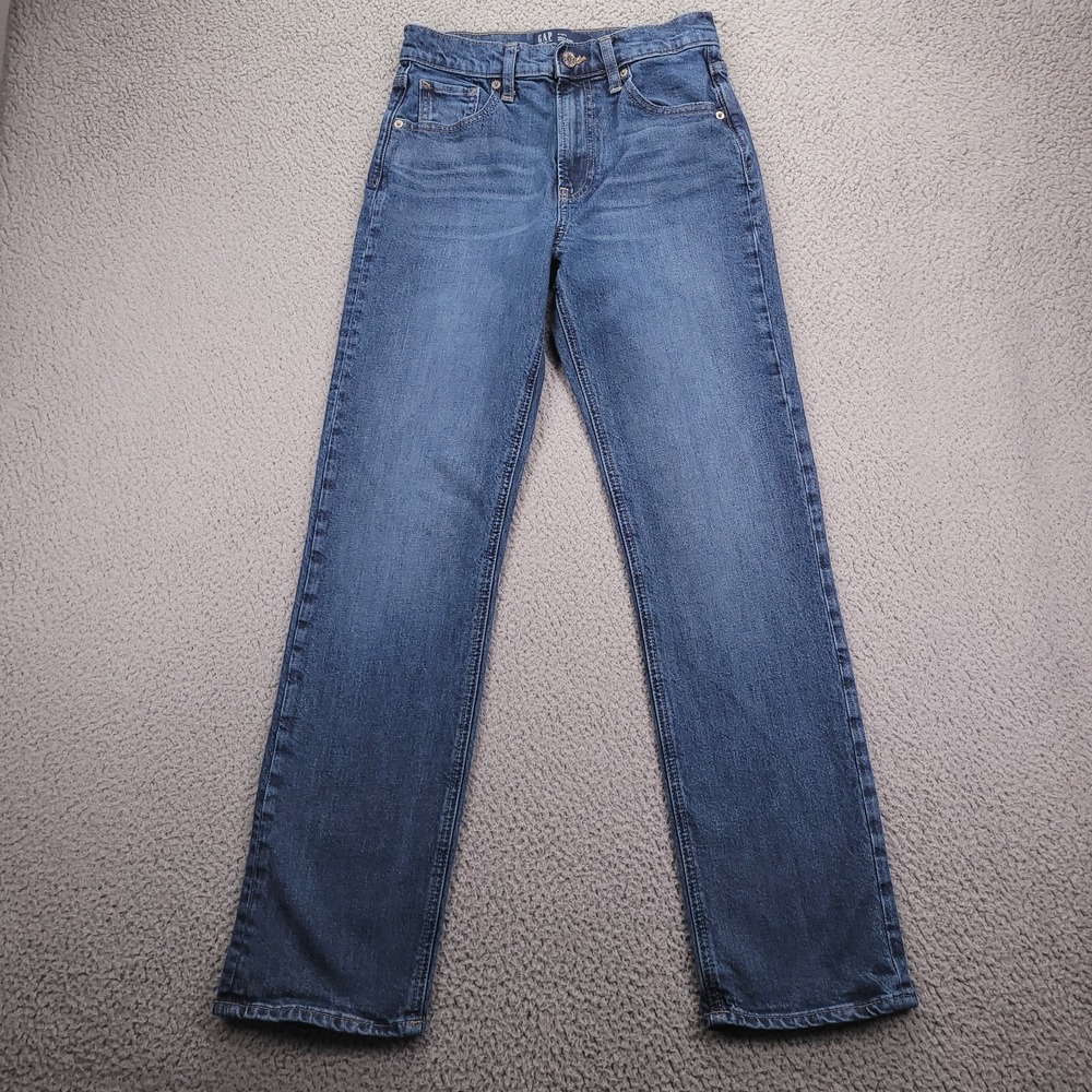 GAP Jeans Size 4/27 LONG High Rise Straight Leg Medium Wash Denim 27x30